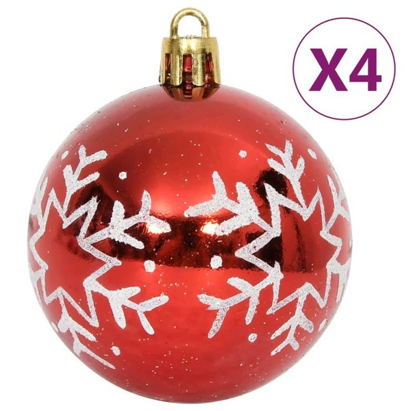 Berkfield 64 Piece Christmas Bauble Set Red and White