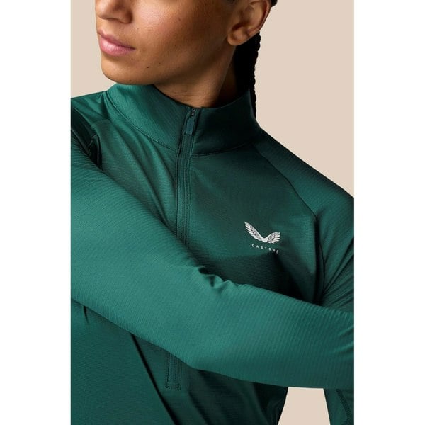 Castore 1/2 Zip Long Sleeve Top Polyester Women's Dark Turquoise