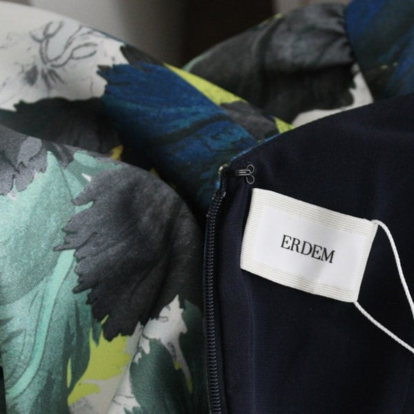 Erdem luxurious Kenya dress in a multicoloured floral satin fabric