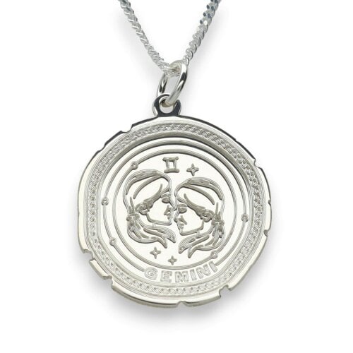 Christopher James of London Sterling Silver Zodiac Necklace Engraved Star Sign Pendant with Optional Engraving