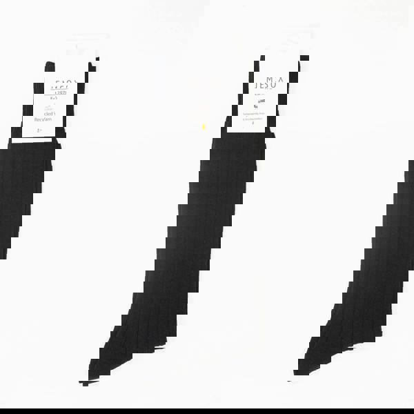 Jemsox Black Recycled Rib Mens Socks | Sustainable Everyday Style