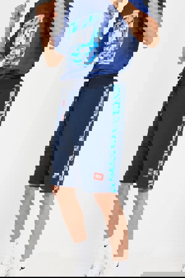 Beat Boyz Club Unite Shorts - Navy/Blue Geo