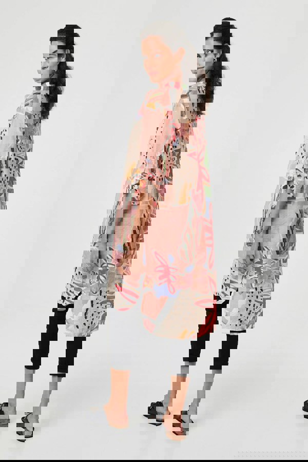 Pink | Abstract Longline Relaxed Shirt Dress
