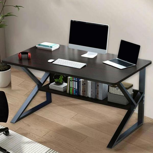 Havendro Home Office Computer Desk with Storage Shelf Laptop PC Study Workstation Table