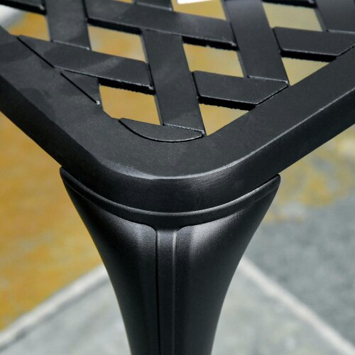 Wyld Haus Elsu 2 Seater Outdoor Garden Bench Black Cast Aluminium Antique Finish