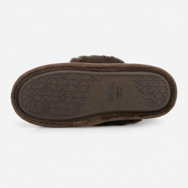 Totes VELOUR MULE Slippers   in  Brown