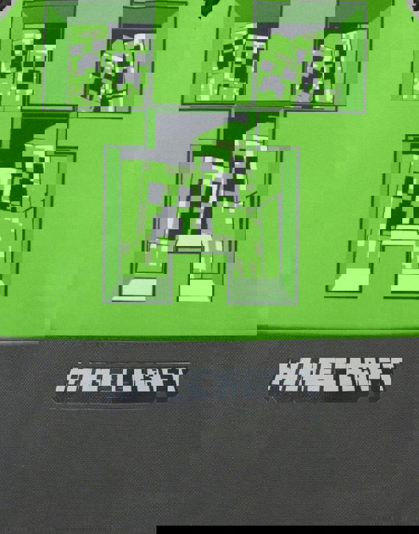 Minecraft Boys Grey Pixel Creeper Placement Print Backpack (One Size)