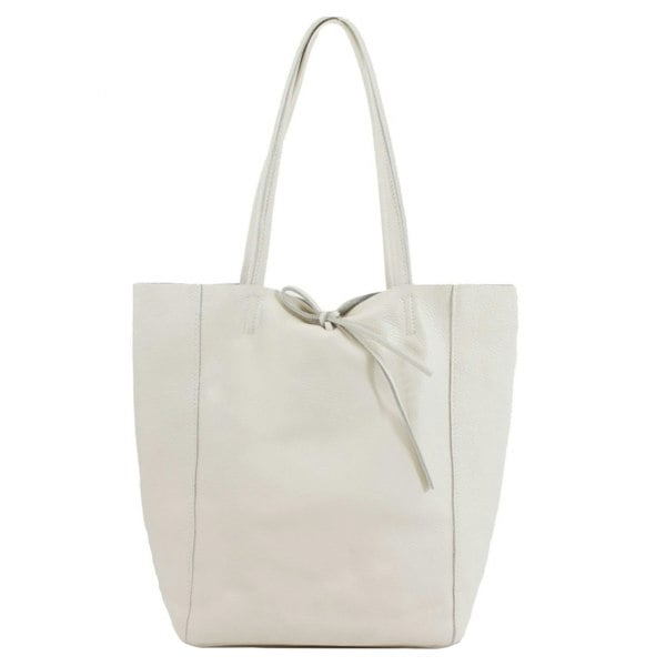 Kitise Soft Slouch Genuine Italian Leather Large Shopper Tie Closure Style Tote Handbag