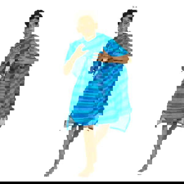 Zoggs Nautical Stripes Kids Poncho Hooded Towel Robe - Blue