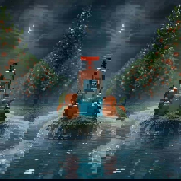 Anfar London Midnight Frost Tangerine Extrait 100ML bottle in icy night scene