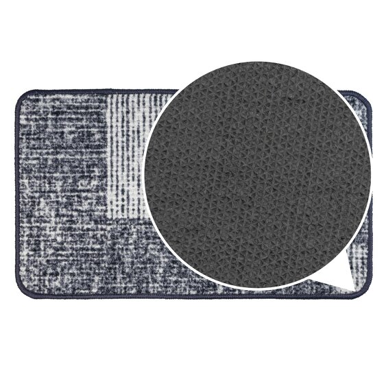 JVL Fiora Machine Washable Indoor Mat - 44 x 75cm - Muted Matrix