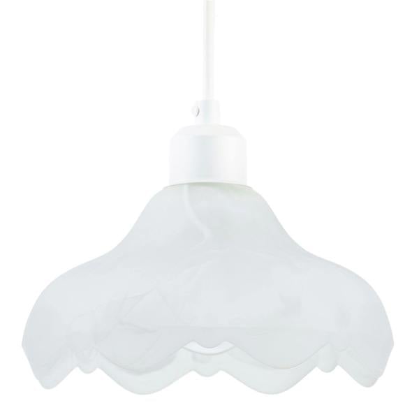 Sculptural Frosted Alabaster Glass Ripple Pendant Ceiling Light Shade Image 1