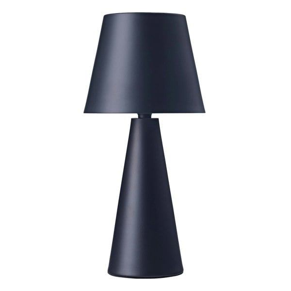 Matte Black Rechargeable 3w LED Touch Dimmable Table Lamp with Metal Cone Shade Image 1