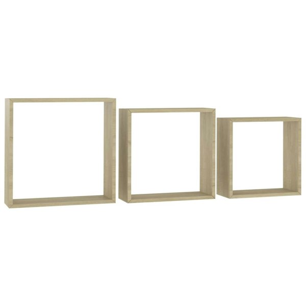 Berkfield Wall Cube Shelves 3 pcs Sonoma Oak