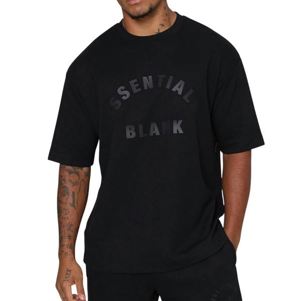 Blank Essentials Mens Arch Crew Neck T-Shirt - Black - 