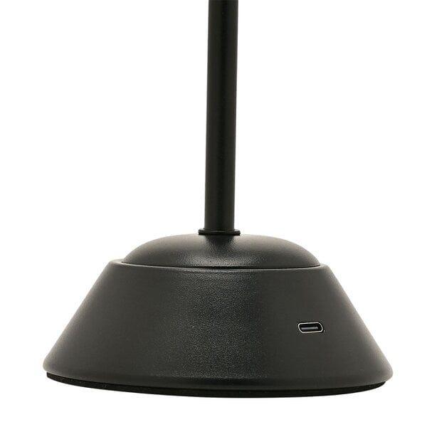 Hestia Matt Black USB LED Touch Table Lamp  - Medium
