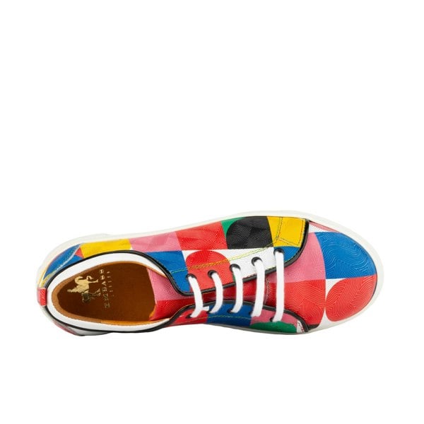 Embassy London Camila - Groovy - Women's white sole trainer in colourful Italian leather