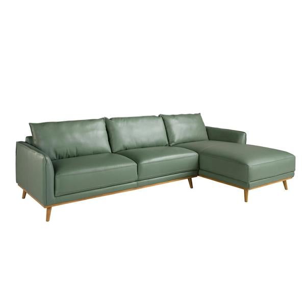 Angel Cerdá Corner sofa in green leather 6199/6200