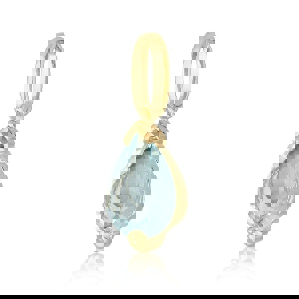 22556 Classic Pear Aquamarine Pendant in 9ct Yellow Gold 2