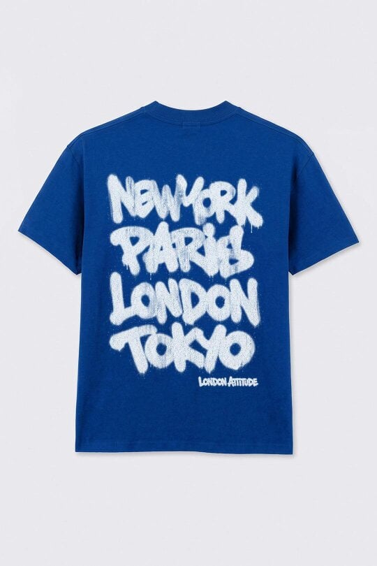 London Attitude Oversized Heavyweight City Graffiti Graphic T-Shirt