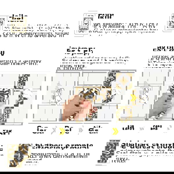 WALPLUS WT1506 - Dark Bronze Tiles Wall Stickers - 15 cm x 15 cm - 24 pcs.