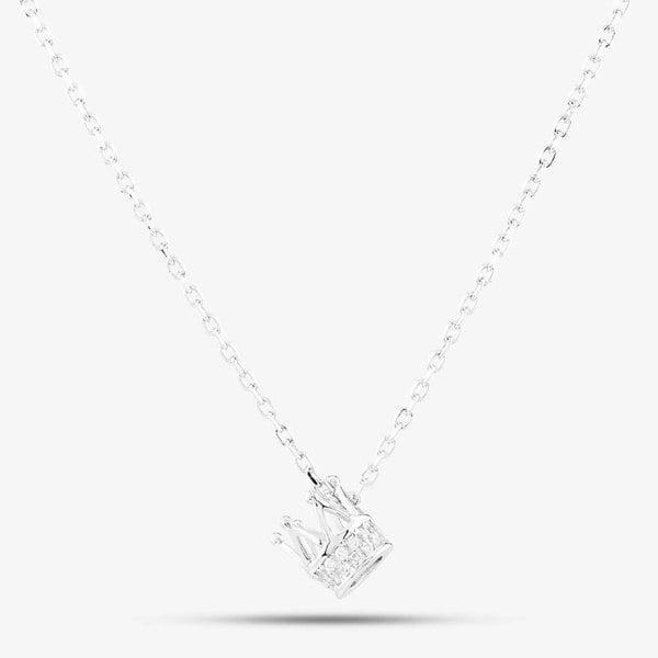 T. H. Baker Sterling Silver Cubic Zirconia Crown Pendant N611057