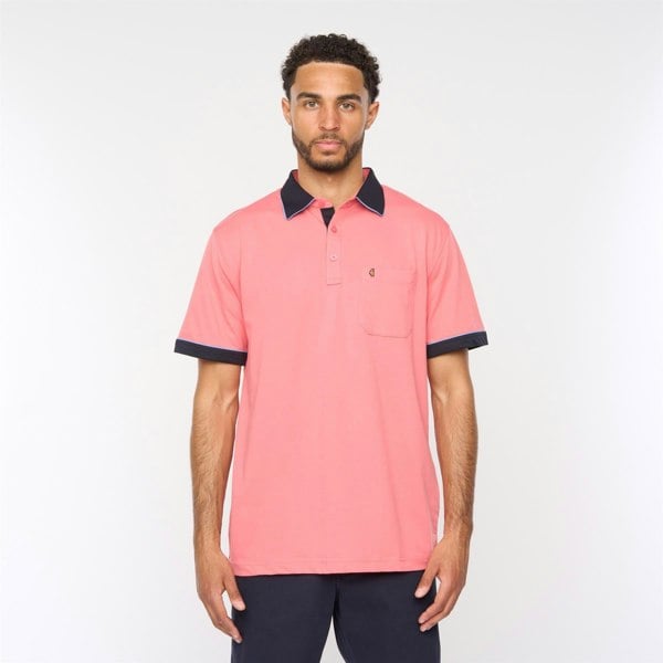 Gabicci G52X08 Mens Short Sleeve Plated Jersey Polo Shirt Gabicci Classic - CORAL