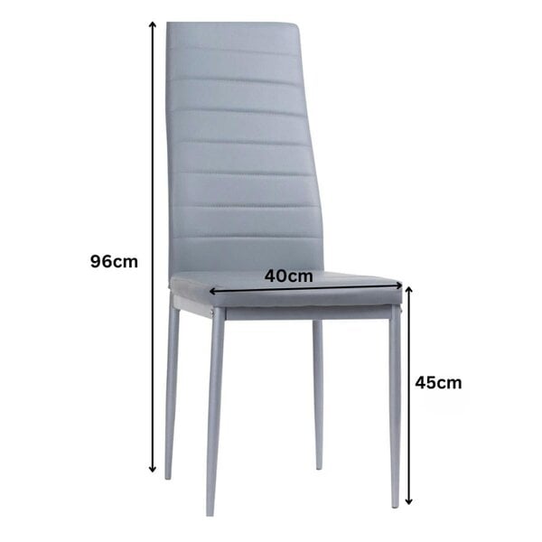 Kosy Koala Modern Dining Table Set with 4 Grey Faux Leather Chairs Dining Room Furniture Set