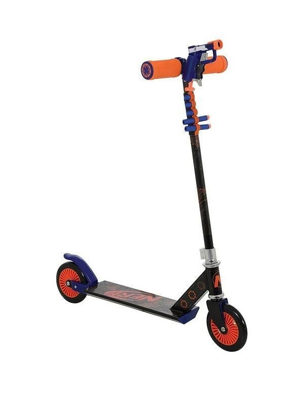 Nerf Blaster In-Line Scooter Kids Ride On with Nerf Cannon - Blue