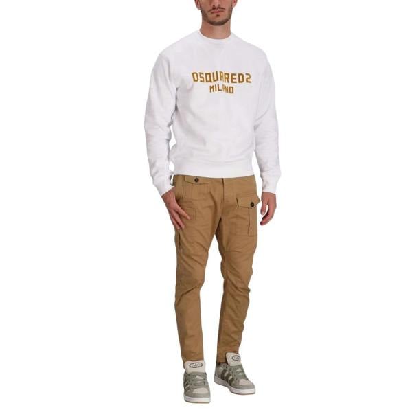 Dsquared2 Cool Fit Dsquared2 Milano Sweatshirt White Ochre Print S