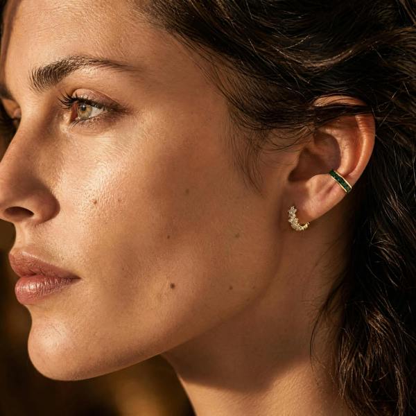Gold Trip Emerald Baguette Ear Cuff