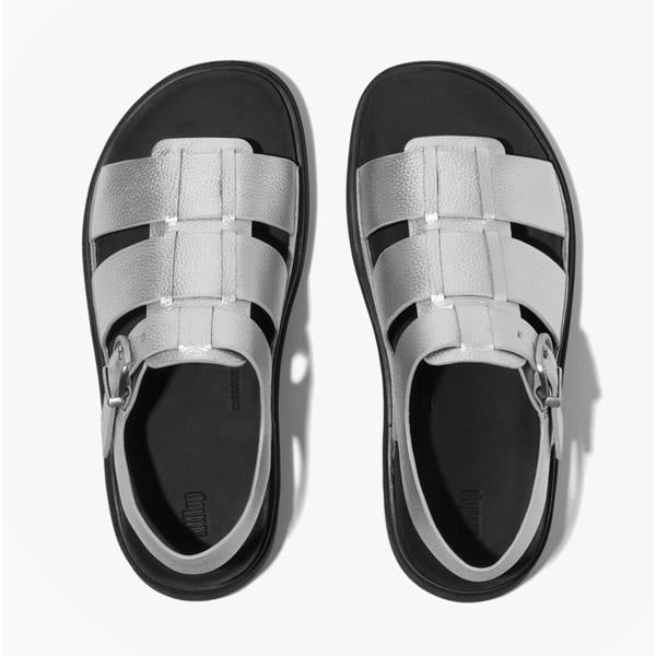 FitFlop FitFlop GEN-FF TUMBLED Womens Ankle Strap Sandals Silver