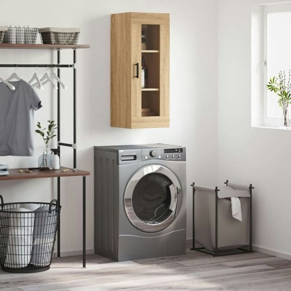 Berkfield Wall Mounted Cabinet Sonoma Oak 34.5x34x90 cm