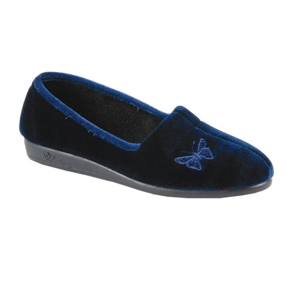 Lunar Womens/Ladies Butterfly Slippers - Navy - 