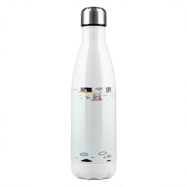 Benjamin Tate Design Green Border Stainless Steel Bottle