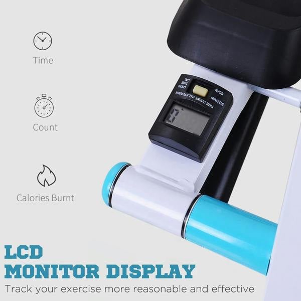 Stepper LCD monitor display with time, count, and calories readout