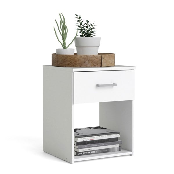 Furniture To Go Space Bedside 1 Drawer in White