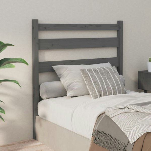 Berkfield Bed Headboard Grey 96x4x100 cm Solid Wood Pine