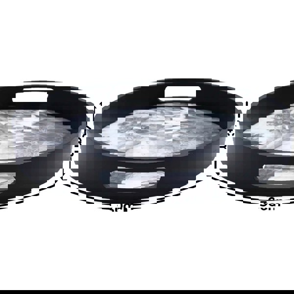 Maison des Cadeaux Round Black Swan Decorative Tray