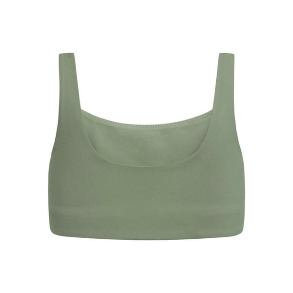 Girlfriend Collective Womens/Ladies Tommy Cropped Square Neck Bra - Agave