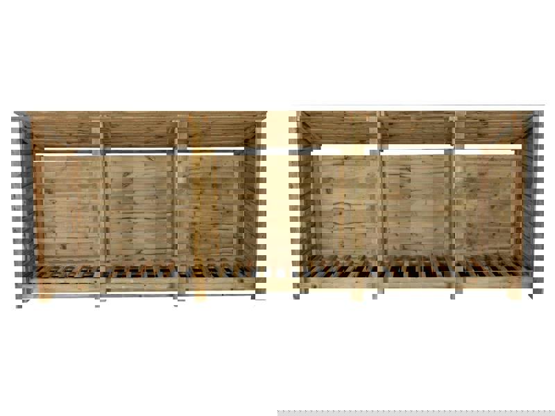 Arbor Garden Solutions Wooden Log Store (Roof Sloping Back) W-335cm, H-126cm or 180cm, D-88cm