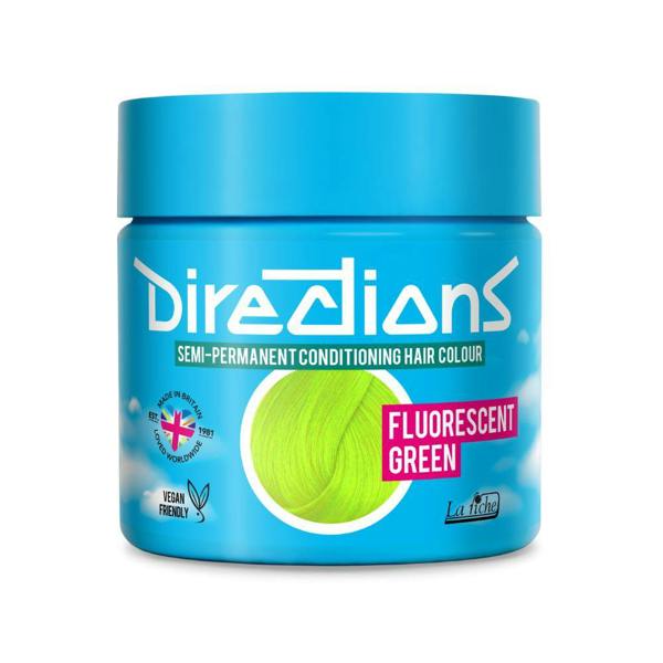 Directions 4 x La Riche Directions Semi-Permanent Hair Color 100ml Tubs - Fluorescent Green
