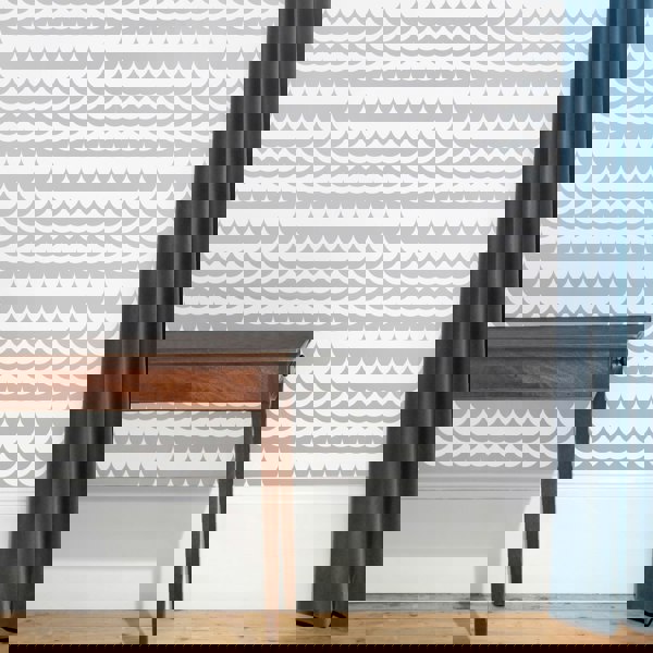 Erica Wakerly Scoop Grey and White Wallpaper