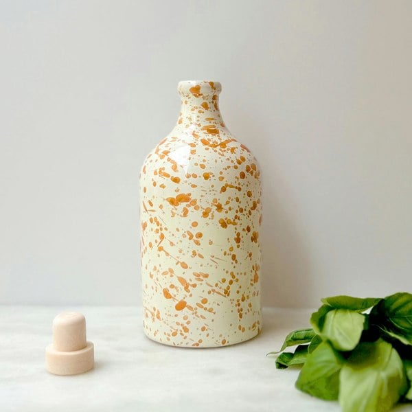 Hot Pottery Burnt Orange Oil & Vinegar Bottle
