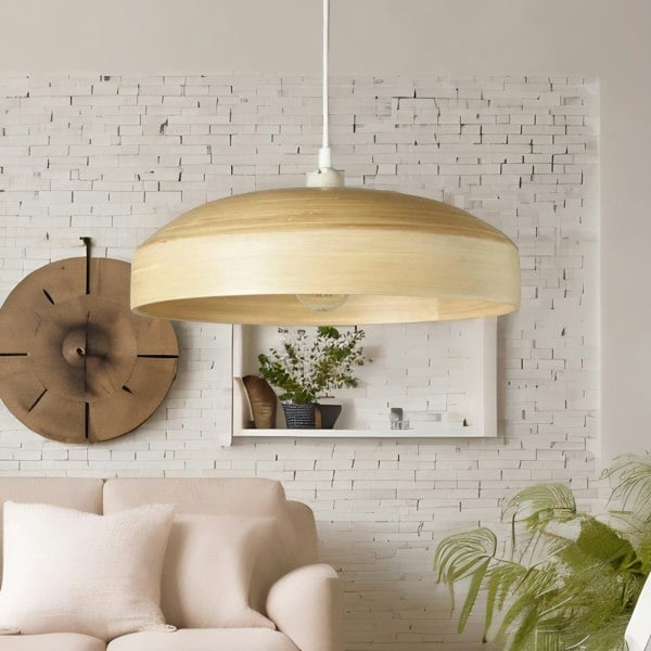 BMBO Wooden Dome Ceiling Light Pendant Shade Natural Brown