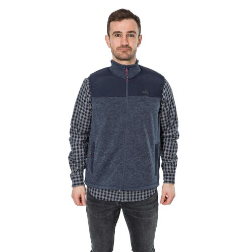 Trespass Mens Leafminer Fleece Gilet - Navy Melange - XS - Navy Melange - 100% Polyester