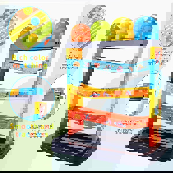 deAO Toys 3-Layer Ball Drop Toy - Color sorting toys-Montessori STEM Learning Game for Toddlers 1-3 Years