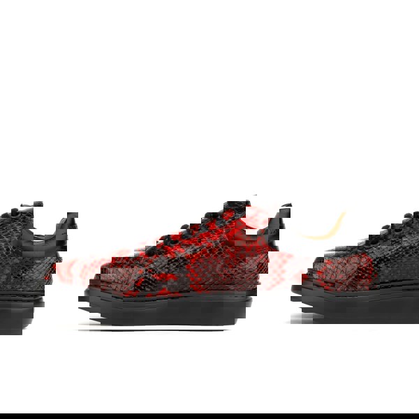 Embassy London Sun City - Red Snake - Men's Leather Snakeskin Trainer