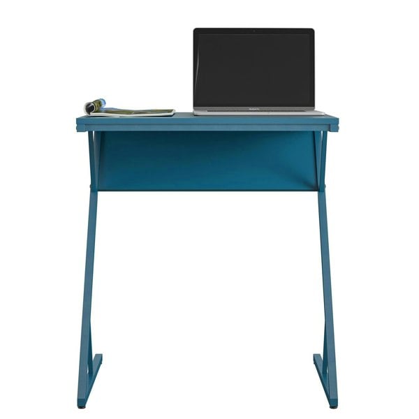 Dorel Home Regal Accent Table Laptop Desk in Metal Blue