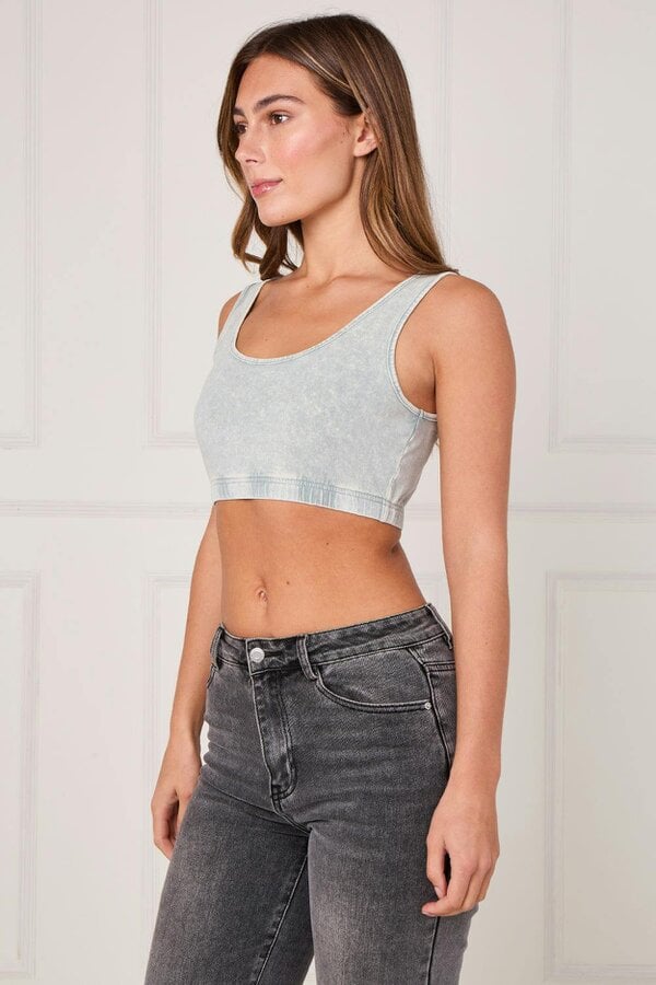 Ribbed Scoop Neck Crop Top